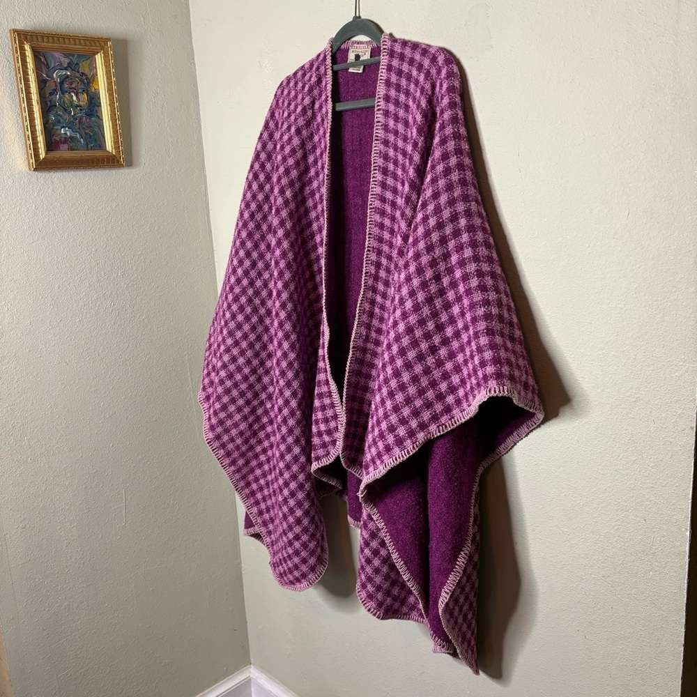 Boyne Valley Weavers Irish Checkered Poncho One Size - Picture 2 of 6